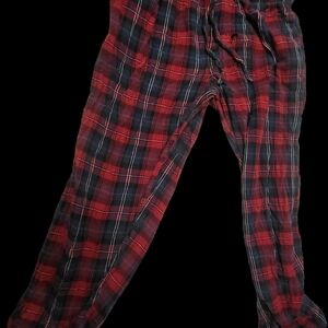 Plaid Red and Black Men's Pants